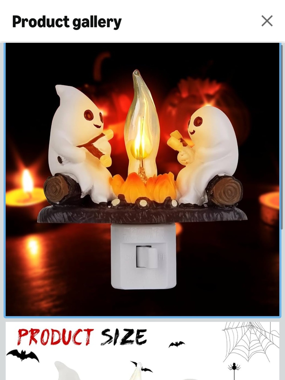 Ghost Campfire Night Light - White & Orange